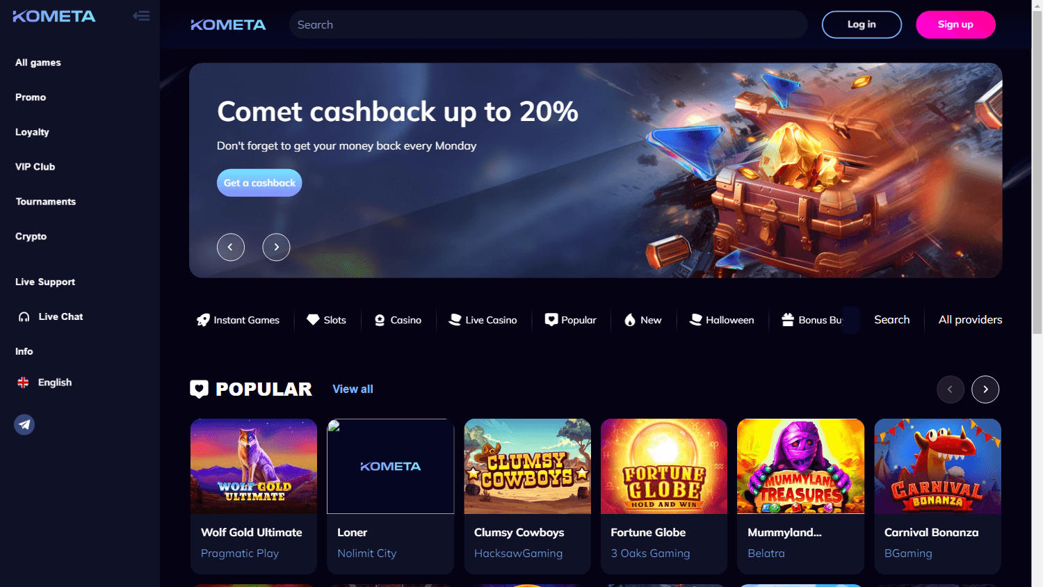 kometa_casino_homepage_desktop