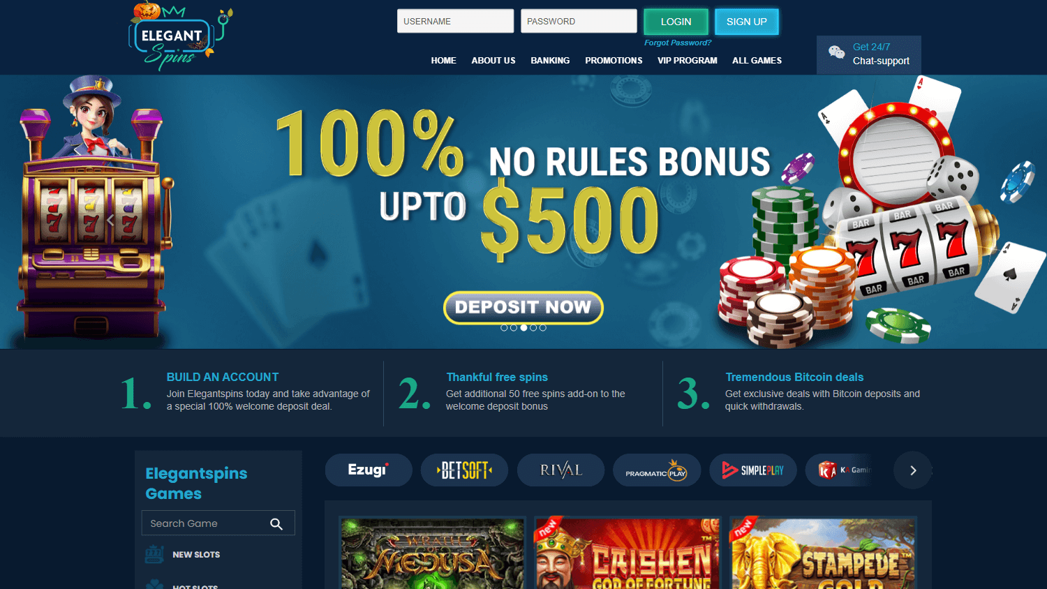 elegantspins_casino_homepage_desktop