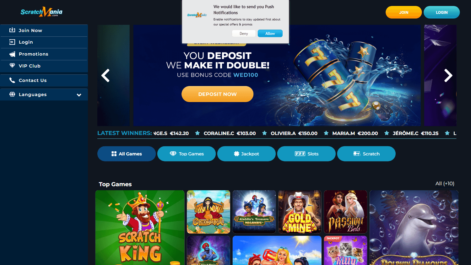 scratchmania_casino_homepage_desktop