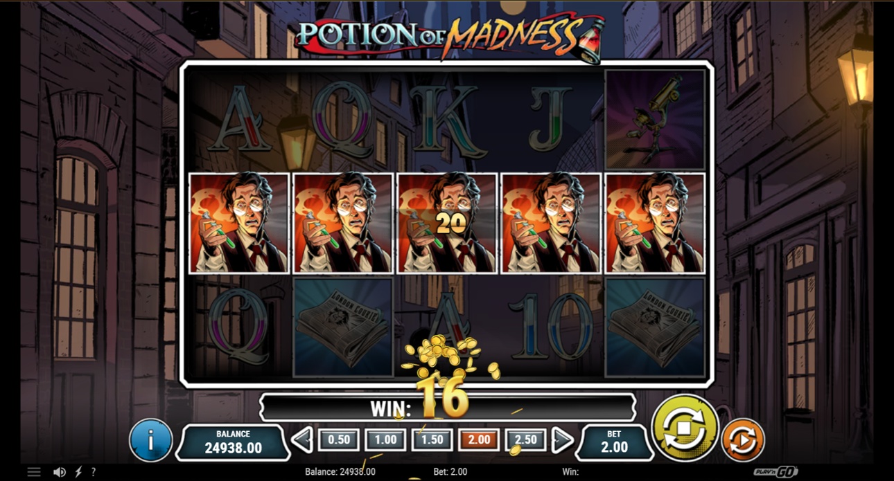 Potion of Madness - 5 symbols win