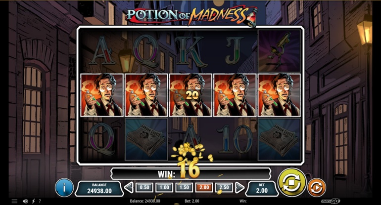 Potion of Madness - 5 symbols win