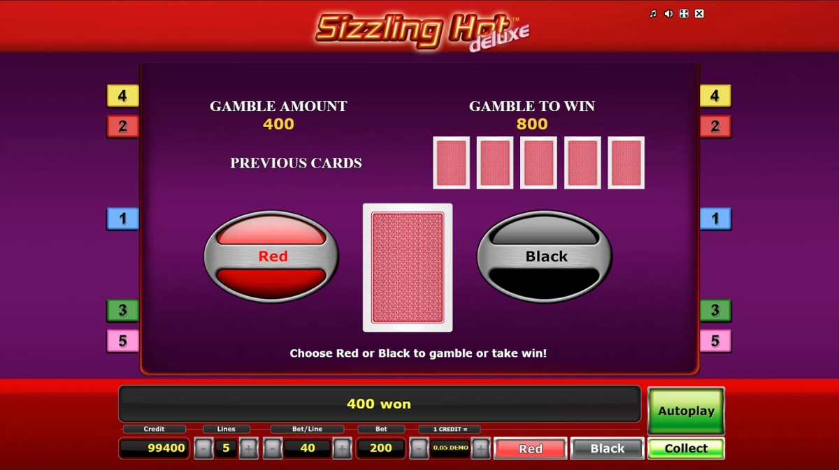 Sizzling Hot Deluxe - Gambling feature