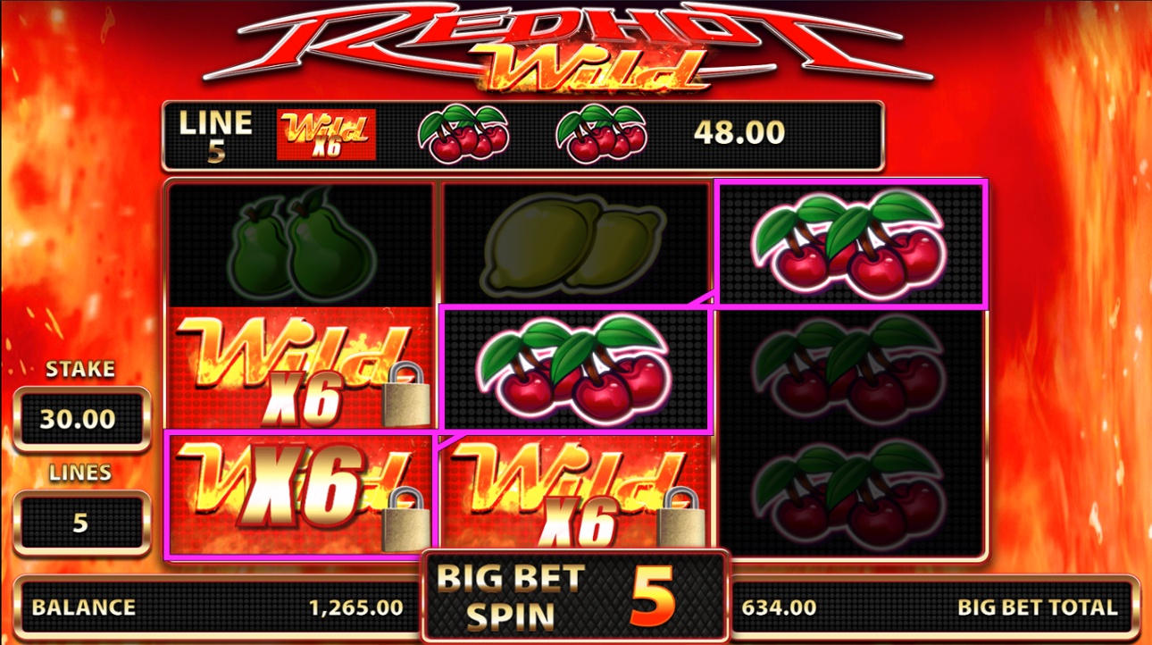 Red Hot Wild - Big Bet Spins win