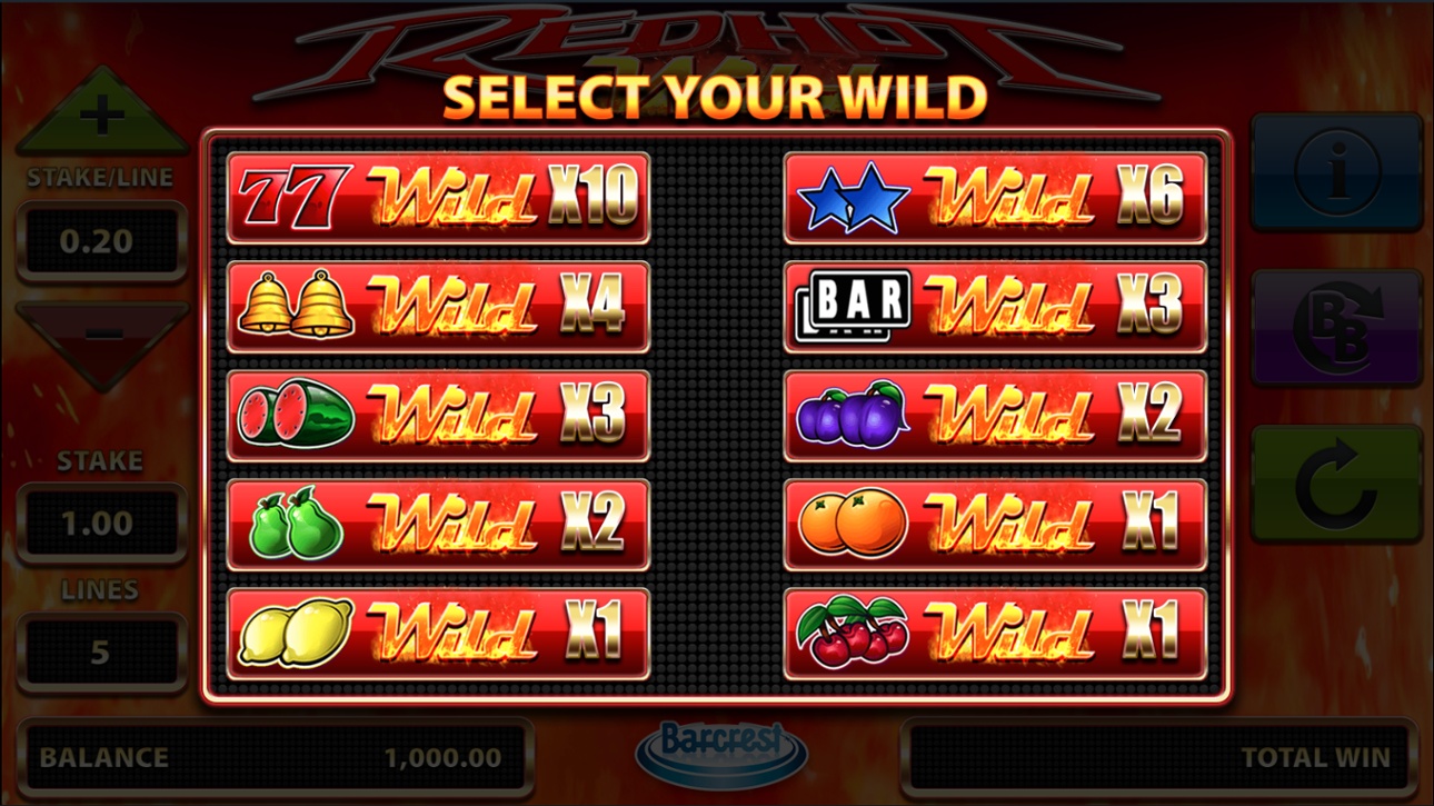 Red Hot Wild - Wild Symbol Selection