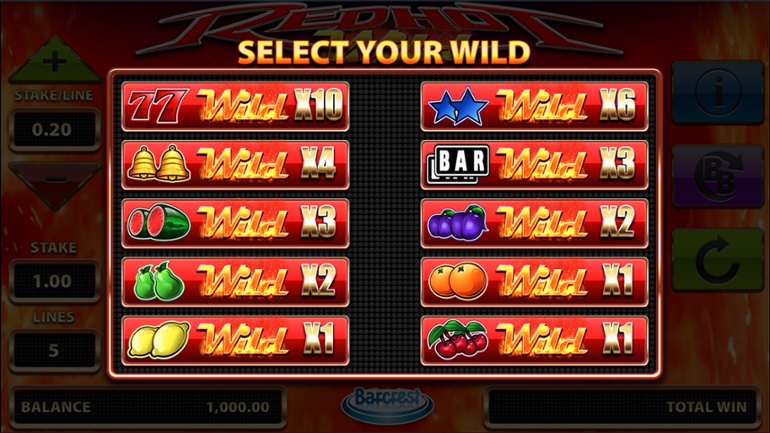 Red Hot Wild - Wild Symbol Selection