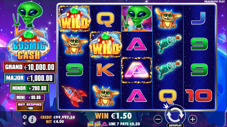 Cosmic Cash - base game win