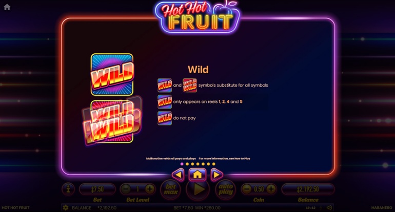 Hot Hot Fruit - Wild symbols
